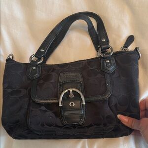 Black Signature Shoulder Bag